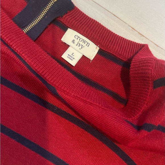 Womans Striped Crown and Ivy Sweater Size Large - Picture 3 of 3